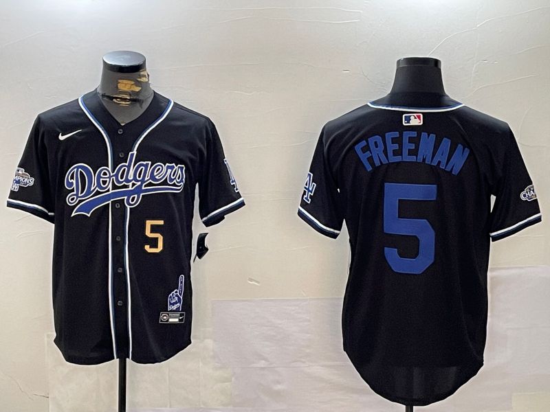 Men Los Angeles Dodgers #5 Freeman Black Game 2024 Nike MLB Jersey style 12021